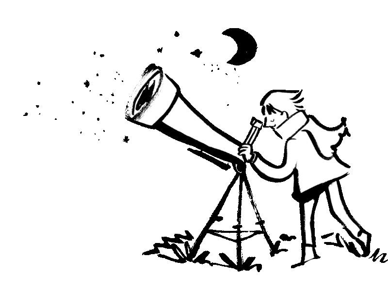 Stargazing Gif design framebyframe illustration inked krita