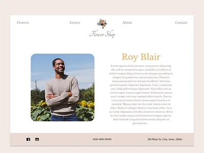 About Page Concept for Flower Theme clean clean design figma florist flowers simple web