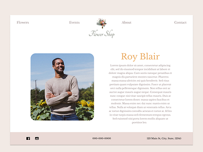 About Page Concept for Flower Theme clean clean design figma florist flowers simple web