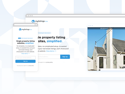 mylistings updated landing page + beta! app branding product real estate realty saas saas landing page service ux web