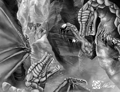 Duel of Titans character design conceptart design dragons drawing epicmade fantasy illustration