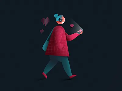 The Gift of Dwell app ben stafford bible app black friday black friday sale character dwell geometric gift gradients headphones illustration sale shopping walking