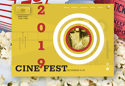 CINEMA FESTIVAL landing page cinema concept design festival ideas landing page design ui web yellow