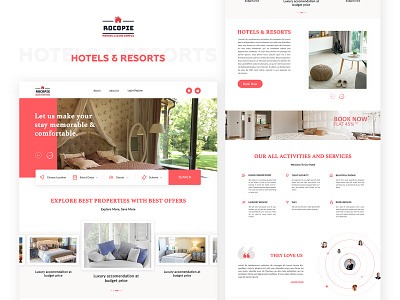 Hotels & Resorts Website animation banner business website cards ui design graphicdesign homepage hotels booking iconset illustration illustrations online booking resorts booking typography vector website design