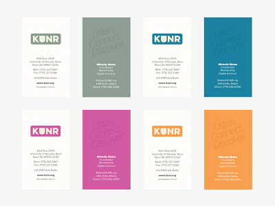 KUNR Business Cards branding design graphic design media print radio typography