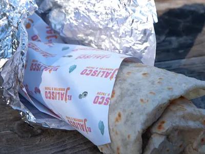 Burrito with wrap branding burrito eat food food truck fun logo mexican food mexico mockup pattern pepper rebrand taco yum