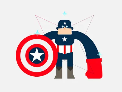 CAPTAIN AMERICA 🇺🇸 avengers captainamerica characterdesign flatdesign illustration marvel vector