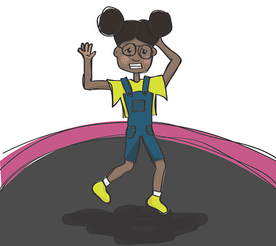 Nervous Bouncing child childrens book illustration childrens books illustration