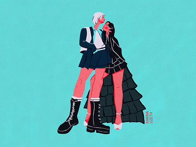 Power couple 2d art character character design design flat design illustration photoshop