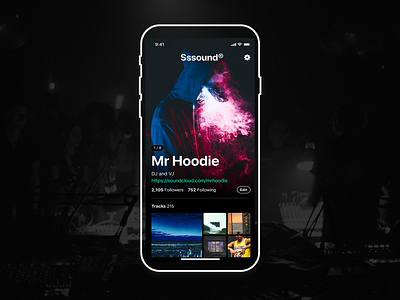 063 Music App Profile app app design dailyui design dj grid hoodie hoodies interface minimal music music app music player player ui ux vj