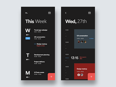 Task Planning App (Dark Theme) best best design best designers design dinne interaction design ios13 ui userexperiance userexperiencedesign userinterfacedesign ux