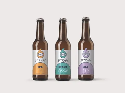 6DOTS Accessible Braille Beer Bottle Branding accessibility accessible beer beer label braille branding design futura inclusive design logo packaging