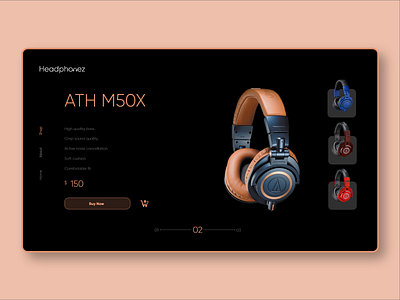 Headphones E-commerce concept branding concept design ecommerce ecommerce design minimal typography ui ux web website