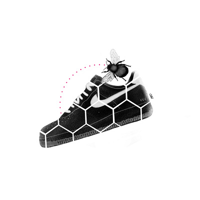 NikeBee airmax bee black and white branding concept art concept design digital illustration illustration art illustration digital illustrator nike nike air