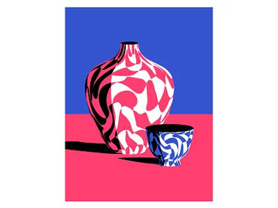Vase and a Bowl bowl marble stilllife vase vector vector art