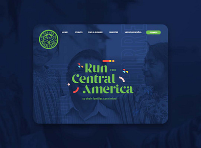 Run for Central America banner branding branding design central america colorful fun geometric homepage latin logo race run web banner webpage