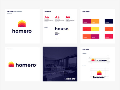 Homero Branding abstract agency app brand guideline brand identity branding branding agency home home icon house house illustration identy logo design logo designer logo mark modern real estate real estate branding