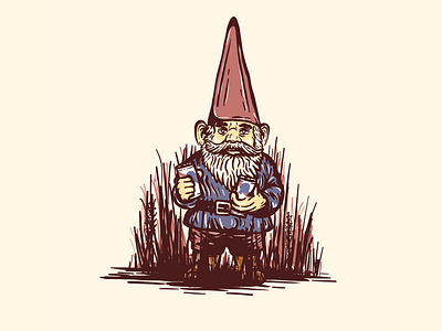 Ornament beer fresco gnome illustration inktober ornament pabst pbr
