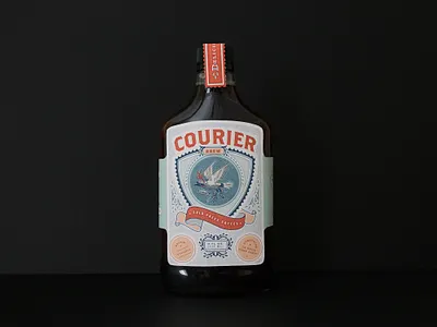 Courier Brew brand identity branding concept coffee packaging design subscription box