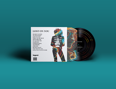 Record Album Back Cover 2d album blue design liquify mockup music photoshop record retro