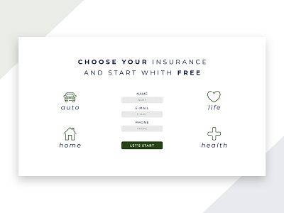 Landing page for Insurance agency insurance landingpage lead generation minimal