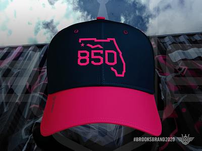 Florida Corners: Northwest - Cap 850 apparel logo apparel mockup area code bright rose cap florida hat illustration logo monoline navy pensacola state