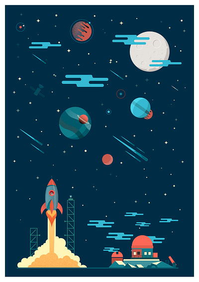 Space base illustration vector