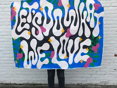 Let's Do What We Love 70s type bubble letters calligraphy colorful groovy hand drawn hand lettering hand painted illustration lettering typography