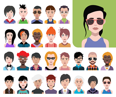 Avatar icon collection vector avatar avatar icons avatars vector vectors