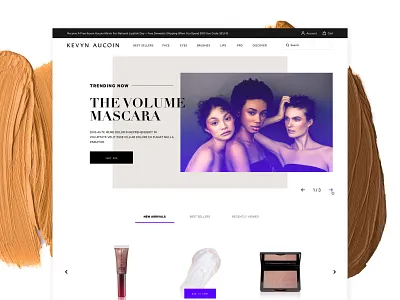 Kevyn Aucoin Website Redesign - Draft desktop layout web design web site design