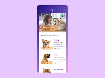 BFAS Home Screen Mockup animals design figma gradient iphonex mockups nonprofit ui ux