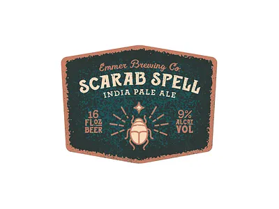 Scarab Spell IPA coming soon! archer beer beer label bohemian alchemist egypt egyptian packaging terracotta texture typography