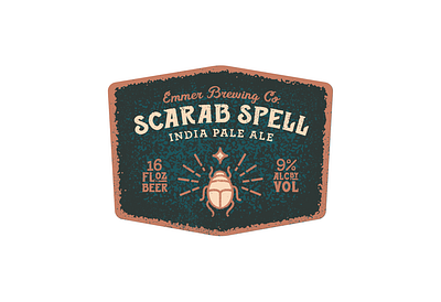 Scarab Spell IPA coming soon! archer beer beer label bohemian alchemist egypt egyptian packaging terracotta texture typography