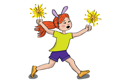 Sparklers! child childrens book illustration childrens books girl illustration