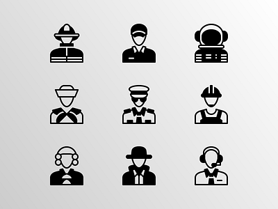 Occupation Avatars (Glyph) app avatar avatars character creative design doodle glyphs icon icon bundle icon set iconfinder illustration logo pack people ui uiux user interface vector