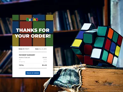 Daily UI | 017 | Email Receipt 017 dailyui dailyuichallenge design email receipt inspired rubiks cube ui ux visual design