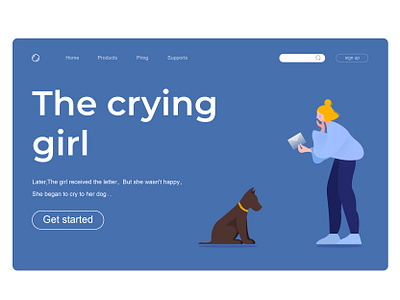 The crying girl animation design illustration ui ux web