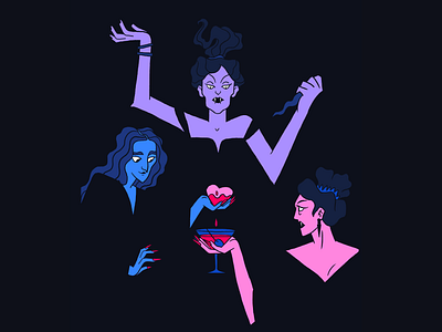 Brides of dracula blood brides characterdesign heart illustration vampire