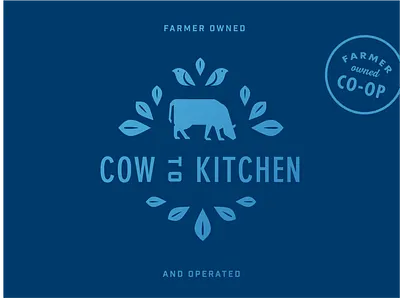 Dinner Bell Illustration bird blue butter co op cow dairy farmer geometric illustration illustration kitchen leaf leaves
