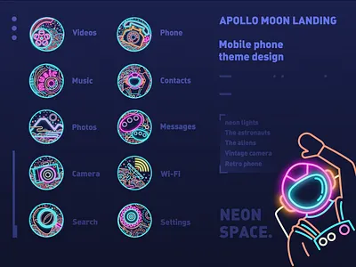 APOLLO MOON LANDING logo ui ui web banner 品牌 设计