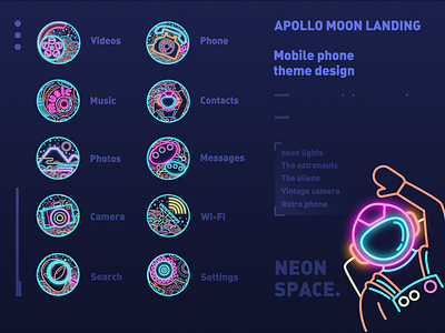 APOLLO MOON LANDING logo ui ui web banner 品牌 设计