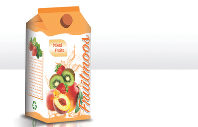 3D Model of a juice cardboard box 3d art photoshop