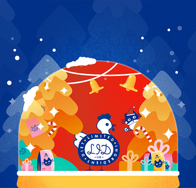 Christmas illustration photoshop snowglobe