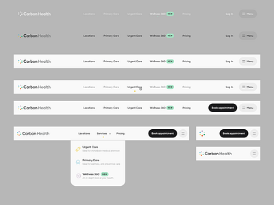 Carbon Health Navigation UI app branding logo minimal ui ux web webdesign