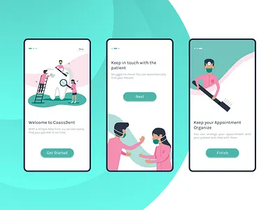 The Onboarding of Dental Co-Assistant Mobile App dental care health onboarding product design uidesign uxdesign uxui