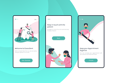 The Onboarding of Dental Co-Assistant Mobile App dental care health onboarding product design uidesign uxdesign uxui