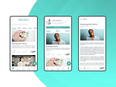 Dental Co-Assistant Mobile App (Feeds) app dental care feeds health product design uidesign uiux uxdesign