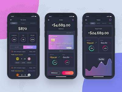 Bettor UI KIT bettor esport figma lesscreate mobile app sport templete uiux