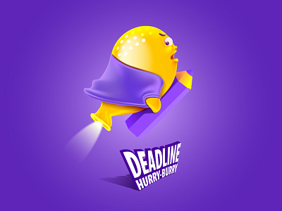 Deadline air character cute deadline flying fun game gradiant illustraion pencil sketch