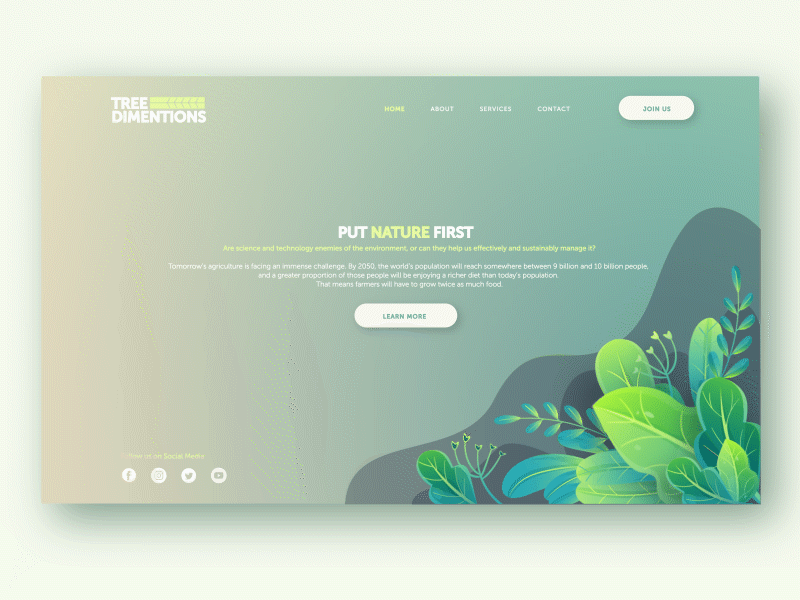 Tree Dimentions webpage animation design gif graphic illustration motion nature pardo shux ui web